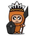 The native Almond Headdress mascot costume Royalty Free Stock Photo