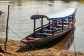 Native amazon river school boat for kids transportation Royalty Free Stock Photo