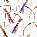 Native American Archery Tools Vector Illustration Seamless Pattern Royalty Free Stock Photo