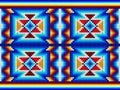 Native American art. Beadwork and woven blanket patterns.