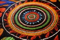 native american beadwork art on leather fabric