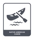 native american canoe icon in trendy design style. native american canoe icon isolated on white background. native american canoe Royalty Free Stock Photo