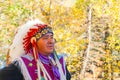 Native American Cherokee in Smoky Mountains at Fall IV