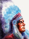 Native american chief Royalty Free Stock Photo