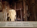 Native American clothing and artifacts displayed at the Lewis and Clark Interpretive Center