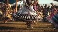 Native american dancer in regalia performing at powwow event Royalty Free Stock Photo