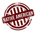 Native American Day - red round grunge button, stamp Royalty Free Stock Photo