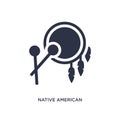 native american drum icon on white background. Simple element illustration from culture concept Royalty Free Stock Photo