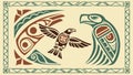 Native American Eagle Tribal Pattern Art, Folk Style, vector design Generative AI Royalty Free Stock Photo