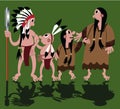 A native American Family in the great plains Royalty Free Stock Photo