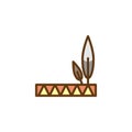 Native American feather headdress filled outline icon Royalty Free Stock Photo