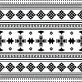 Native American geometric ethnic pattern in black and white colors. Royalty Free Stock Photo