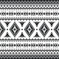 Native American geometric with triangle and rectangle. Ethnic pattern. Style of seamless Navajo tribe. Black and white colors. Royalty Free Stock Photo