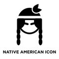 Native american icon vector isolated on white background, logo c Royalty Free Stock Photo