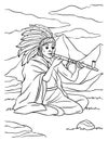 Native American Indian with Calumet Coloring Page