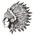 Native american indian chief head Royalty Free Stock Photo