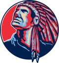 Native American Indian Chief Retro