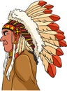 Native American Indian Chieftain Cartoon Clipart