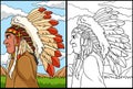 Native American Indian Chieftain Illustration