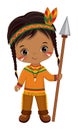 Native American Indian Cute Little Boy with Arrow