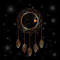 Native American Indian dreamcatcher in Gold