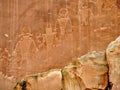 Native American Indian Fremont Petroglyphs Capital Reef National Park Utah Royalty Free Stock Photo