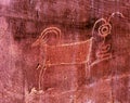 Native American Indian Fremont Sheep Goat Petroglyph Utah