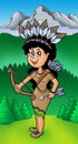 Native American Indian girl on meadow Royalty Free Stock Photo