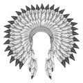 Native american indian headdress with feathers Royalty Free Stock Photo