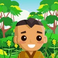 Native kid in the jungle in nature Royalty Free Stock Photo