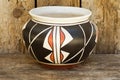 Native American Indian pottery on wood shelf Royalty Free Stock Photo