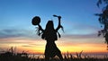 Native American Indian Shaman with a shamanic tambourine