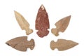 Native American Indian stone arrowheads Royalty Free Stock Photo