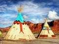 Native American Indian Tents Teepee Royalty Free Stock Photo