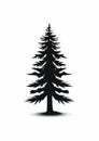 Native American Inspired Pine Tree Silhouette On White Background