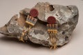 Native american jewelry. Old Vintage Navajo earrings Royalty Free Stock Photo