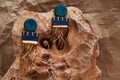 Native american jewelry. Old Vintage Navajo earrings Royalty Free Stock Photo