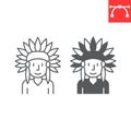 Native American line and glyph icon Royalty Free Stock Photo