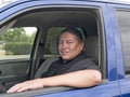 Native American man in his car Royalty Free Stock Photo