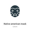 Native american mask vector icon on white background. Flat vector native american mask icon symbol sign from modern culture Royalty Free Stock Photo