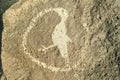 Native American petroglyphs featuring an image of a bird at Petroglyph National Monument, outside Albuquerque, New Mexico Royalty Free Stock Photo