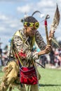 Native American powwow dance competitor. Royalty Free Stock Photo