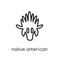 Native American Skull icon from American Indigenous Signals coll Royalty Free Stock Photo