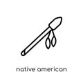 native american spear icon. Trendy modern flat linear vector nat