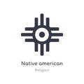 native american sun icon. isolated native american sun icon vector illustration from religion collection. editable sing symbol can Royalty Free Stock Photo