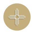 Native American Sun sign icon in badge style. One of religion symbol collection icon can be used for UI, UX Royalty Free Stock Photo