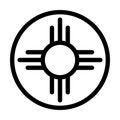 Native american sun symbol icon Royalty Free Stock Photo