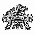 Native American symbols, Aztec, Maya, Inca. figurines of Native American tribes icons tattoo Vector