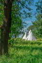 Native American Tipi Tents at Blue Mounds State Park Royalty Free Stock Photo