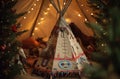 Native american tipi village shelter. Generate Ai Royalty Free Stock Photo